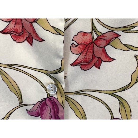 Jordan Women Size 2X Shirt Button Up Floral Blouse Short Sleeve RN64136 w/defect - Picture 10 of 10